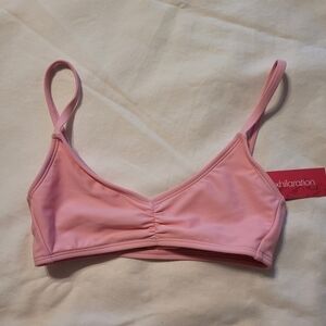 JUNIORS' Cinch-Front Bralette Bikini Top - Xhilaration Pink XS